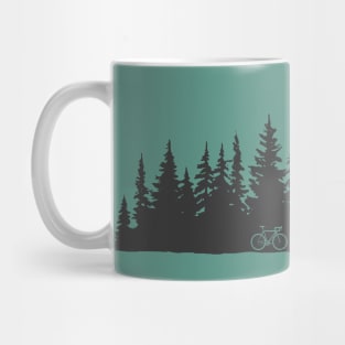 Cycling Pine Tree Forest Mug